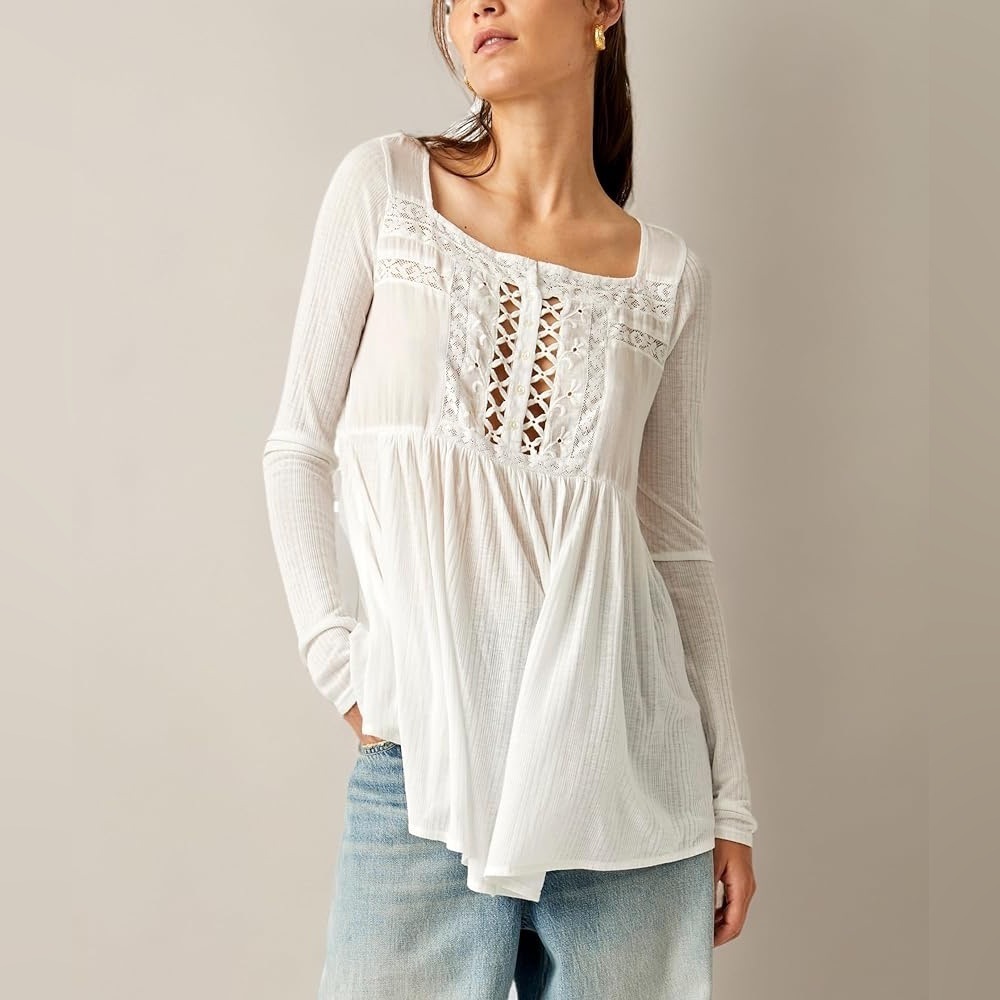🤍 Free People “Pretty Please” Tunic Top - NWOT
